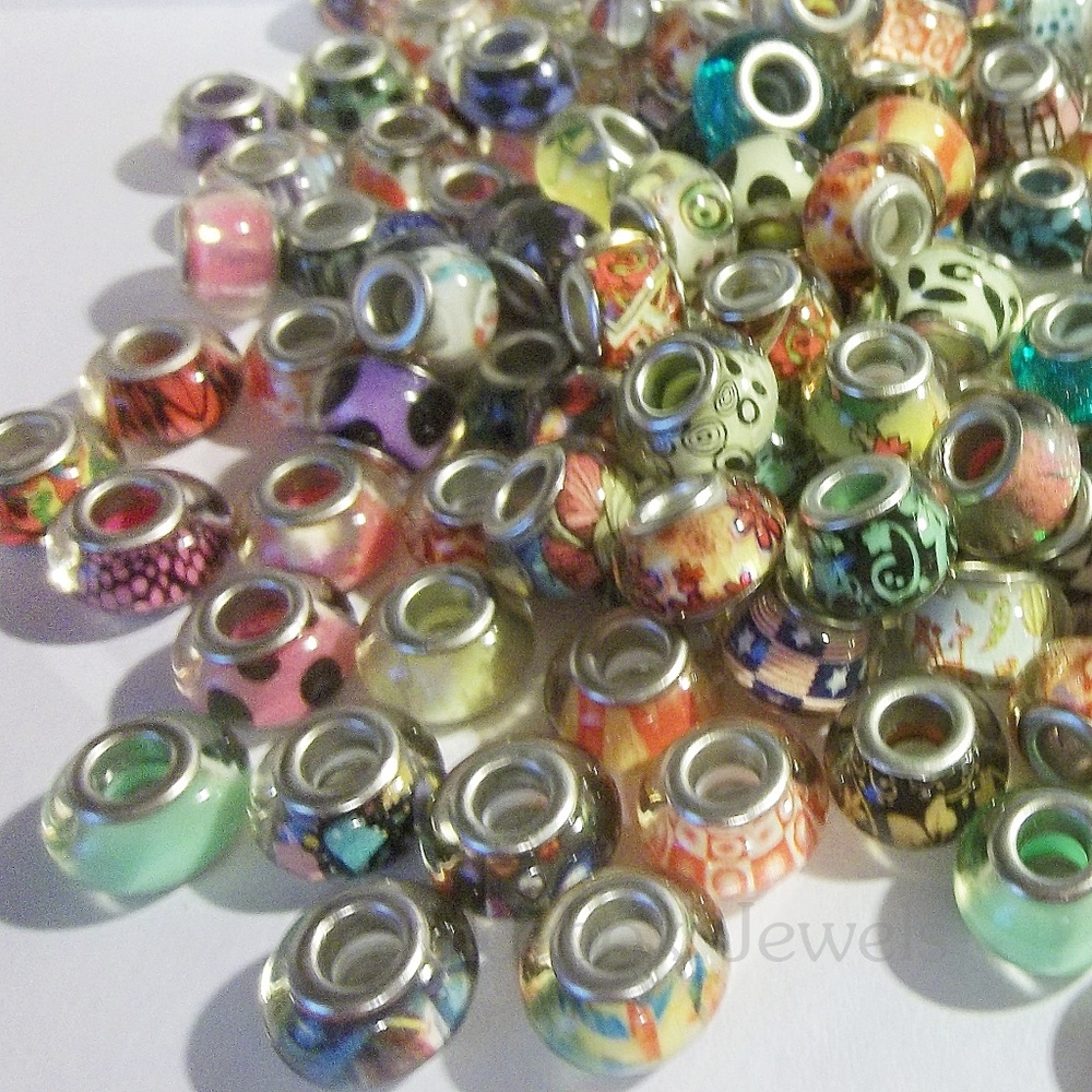 20 pc LARGE HOLE Euro Style Acrylic Beads Y180